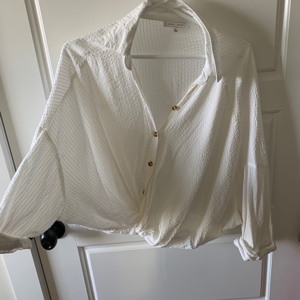White button up top